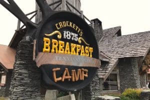 Crockett's Breakfast Camp sign